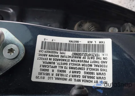 2020 Honda Insight Ex from USA, damaged, VIN 19XZE4F52LE009667